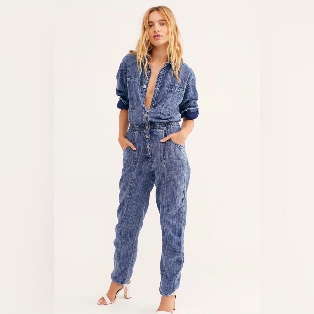 We The Free Ari Blue Denim Top